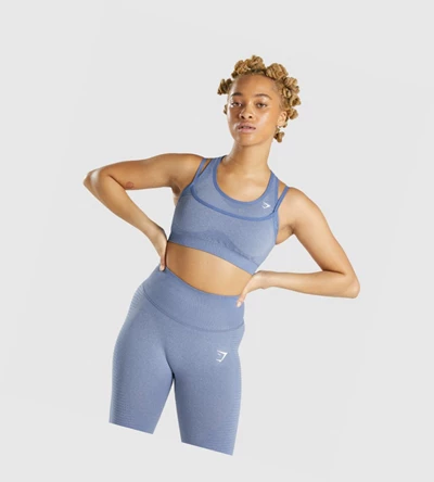 Gymshark Vital Rise Seamless Naisten Urheiluliivit Sininen | FJHNID695