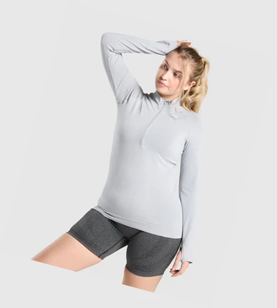 Gymshark Vital Seamless 2.0 1/2 Zip Naisten Vaatteet Vaaleanharmaat | EWYRVL796