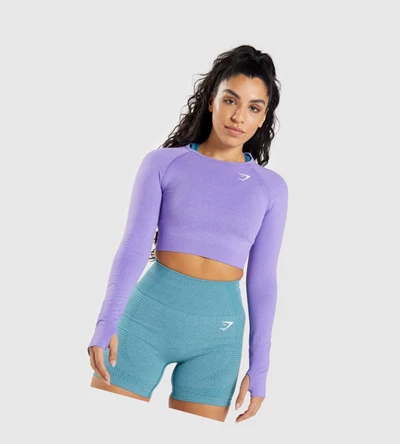 Gymshark Vital Seamless 2.0 Crop Top Naisten T Paidat Vaaleanvioletit | IYNVDK074
