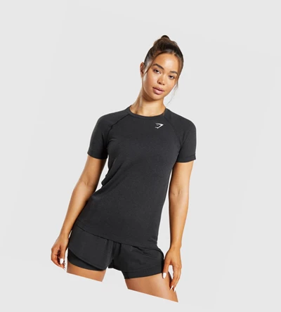 Gymshark Vital Seamless 2.0 Light Naisten T Paidat Mustat | CFRLAO358