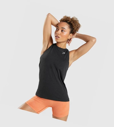 Gymshark Vital Seamless 2.0 Light Naisten Hihaton Paita Mustat | DQKCWO847