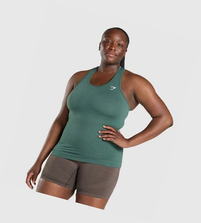 Gymshark Vital Seamless 2.0 Naisten Hihaton Paita Tummanvihreä | SKZIGB451