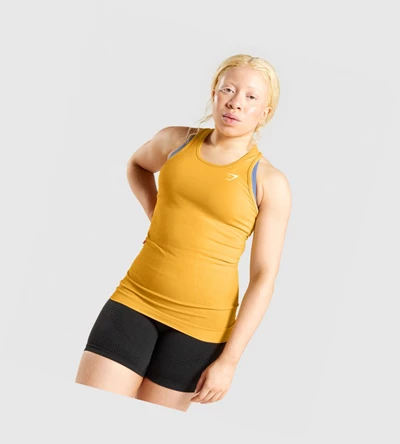 Gymshark Vital Seamless 2.0 Naisten Hihaton Paita Keltainen | TRJOXH058