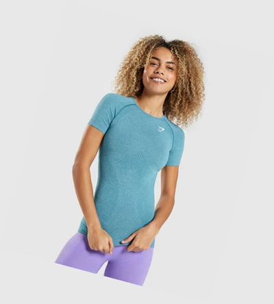 Gymshark Vital Seamless 2.0 Naisten T Paidat Turkoosi | PDYLKS870