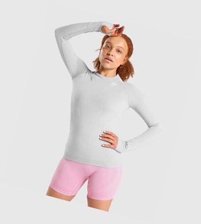 Gymshark Vital Seamless 2.0 Top Naisten T Paidat Vaaleanharmaat | MSLVYW423