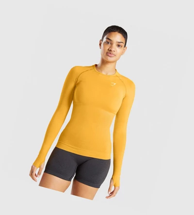 Gymshark Vital Seamless 2.0 Top Naisten T Paidat Keltainen | YGBHKD852