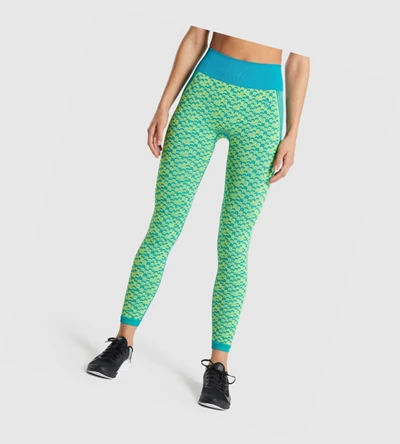 Gymshark WTFlex Seamless High Waisted Naisten Leggingsit Sininen | ZIFYKD286