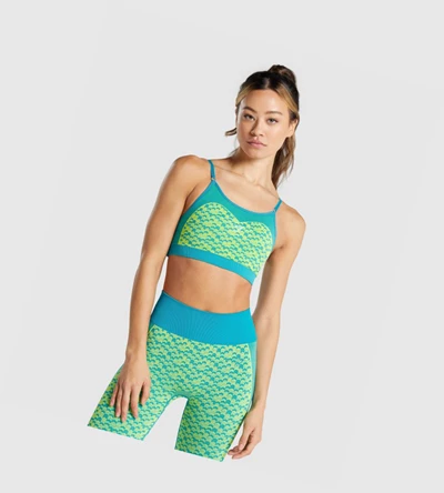 Gymshark WTFlex Seamless Strappy Naisten Urheiluliivit Sininen | SJPXBR795