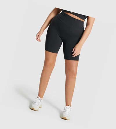 Gymshark Whitney Cycling Naisten Shortsit Mustat | KWQAXZ924