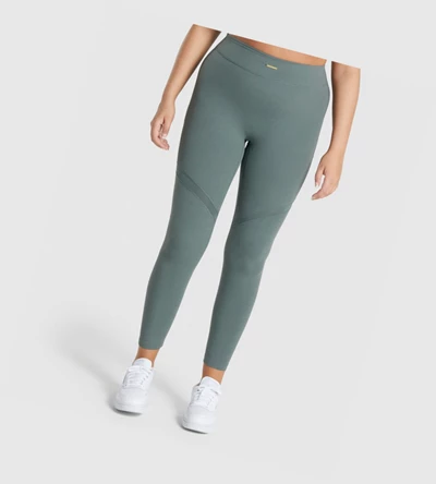 Gymshark Whitney Mesh High Waisted Naisten Leggingsit Vihreä | VZCOMQ913