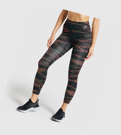Gymshark Zone Graafinen High Waisted Naisten Leggingsit Mustat | AJKXUS132