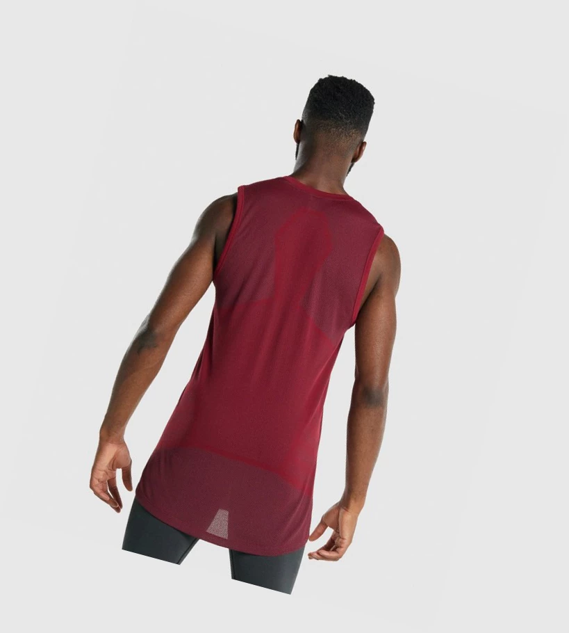 Gymshark 315 Miesten Hihaton Paita Viininpunainen | CFJDZX271