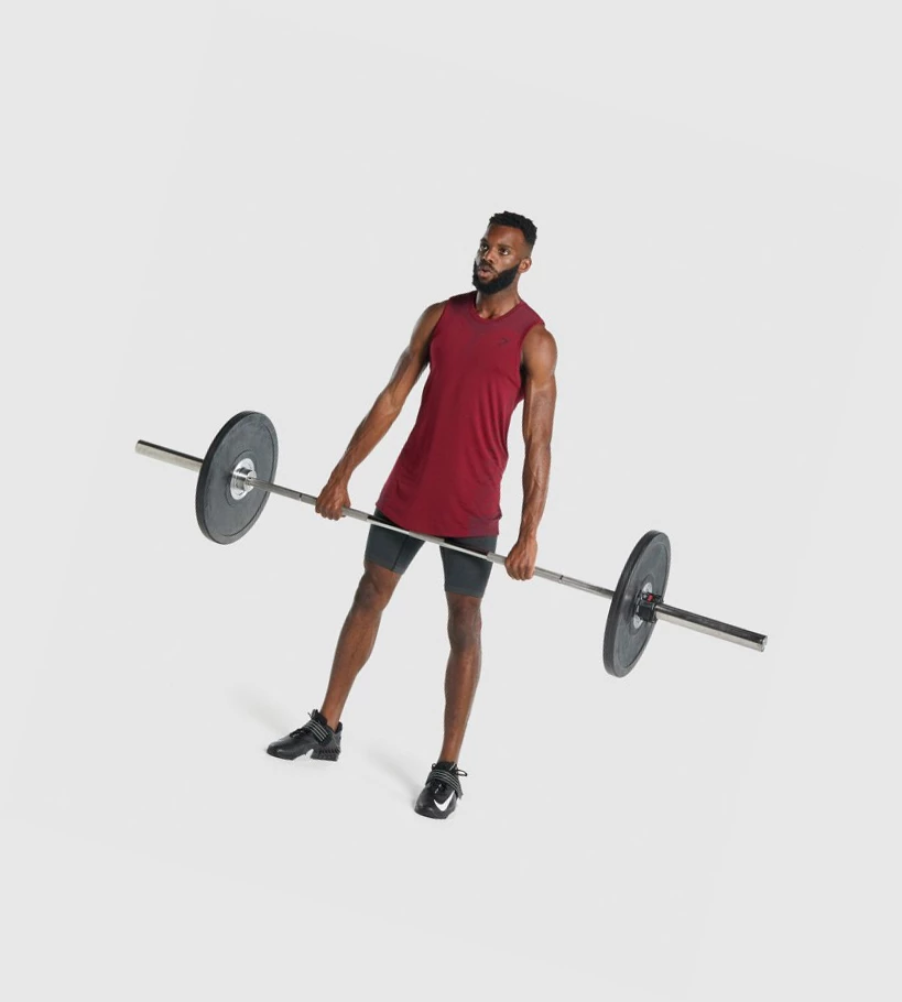 Gymshark 315 Miesten Hihaton Paita Viininpunainen | CFJDZX271
