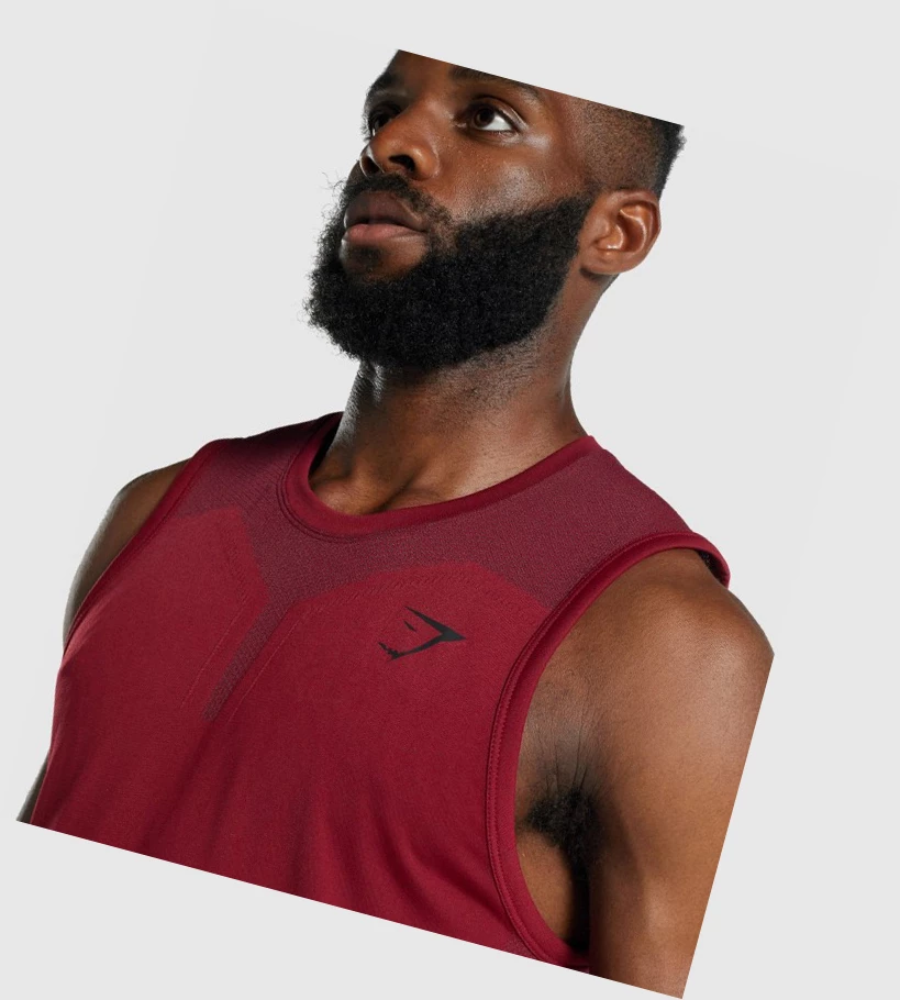 Gymshark 315 Miesten Hihaton Paita Viininpunainen | CFJDZX271