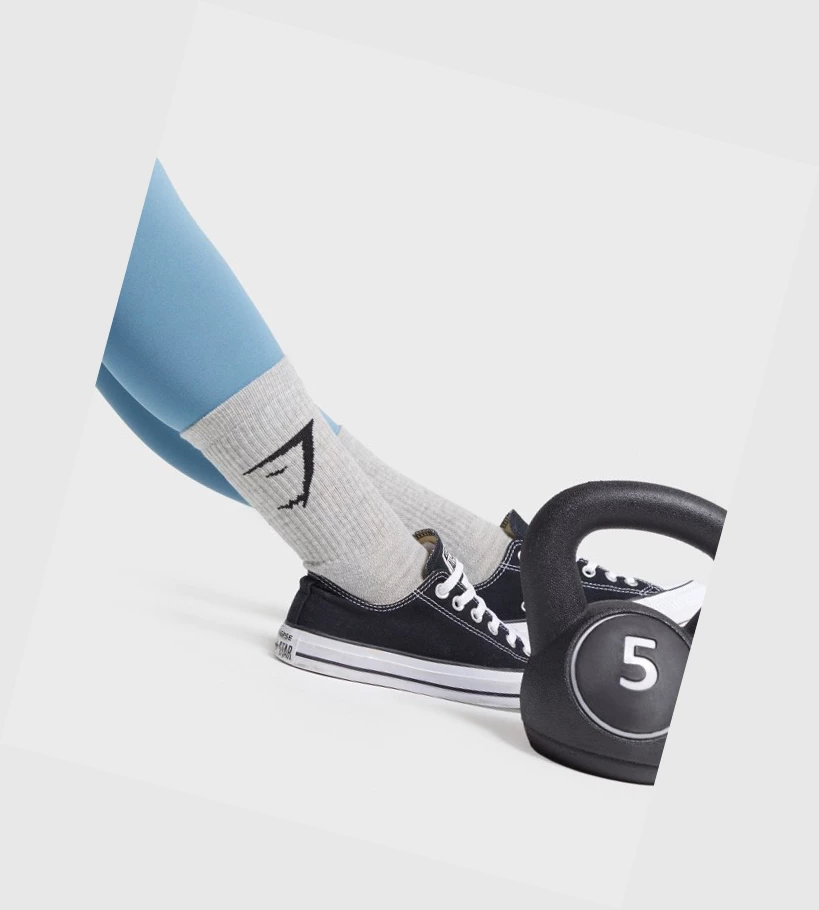 Gymshark 3pk Miesten Sukat Valkoinen Vaaleanharmaat Mustat | PETWCH842