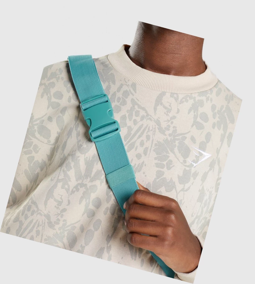 Gymshark Adapt Animal Graafinen Sling Miesten Laukku & Reppu Turkoosi | KTMEAY257