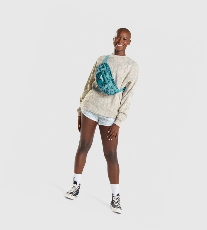 Gymshark Adapt Animal Graafinen Sling Miesten Laukku & Reppu Turkoosi | KTMEAY257
