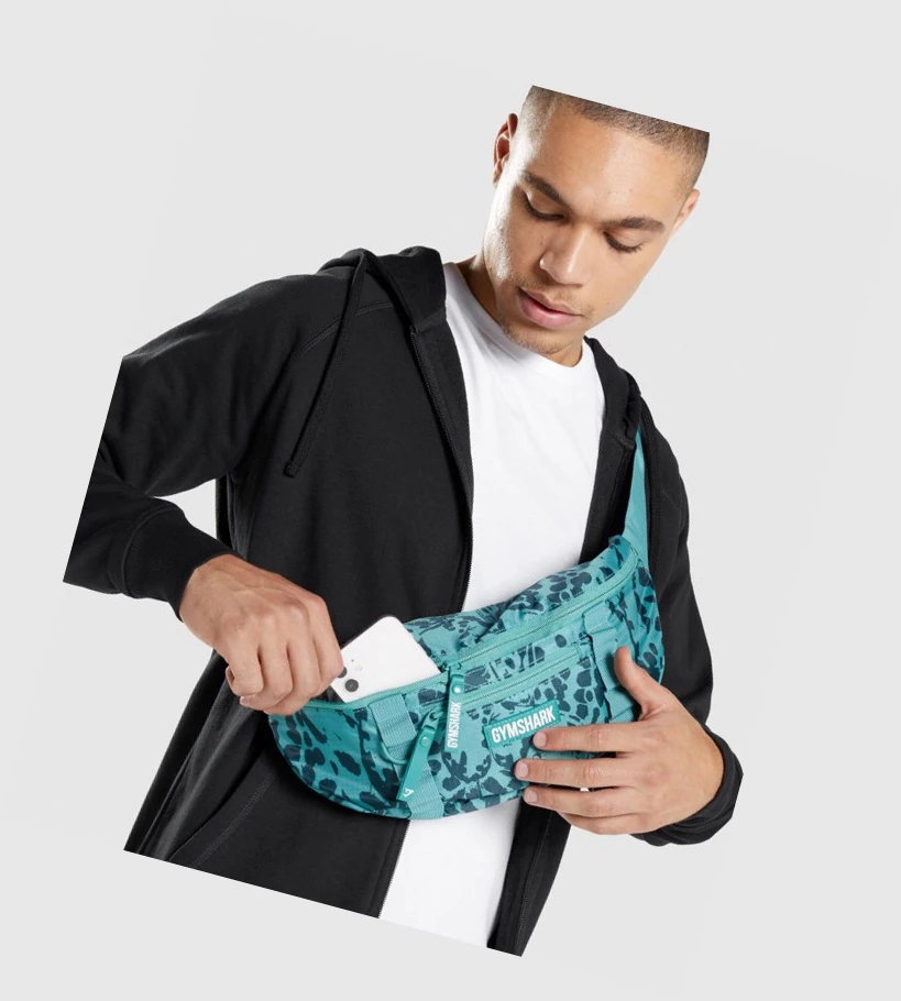 Gymshark Adapt Animal Graafinen Sling Miesten Laukku & Reppu Turkoosi | KTMEAY257