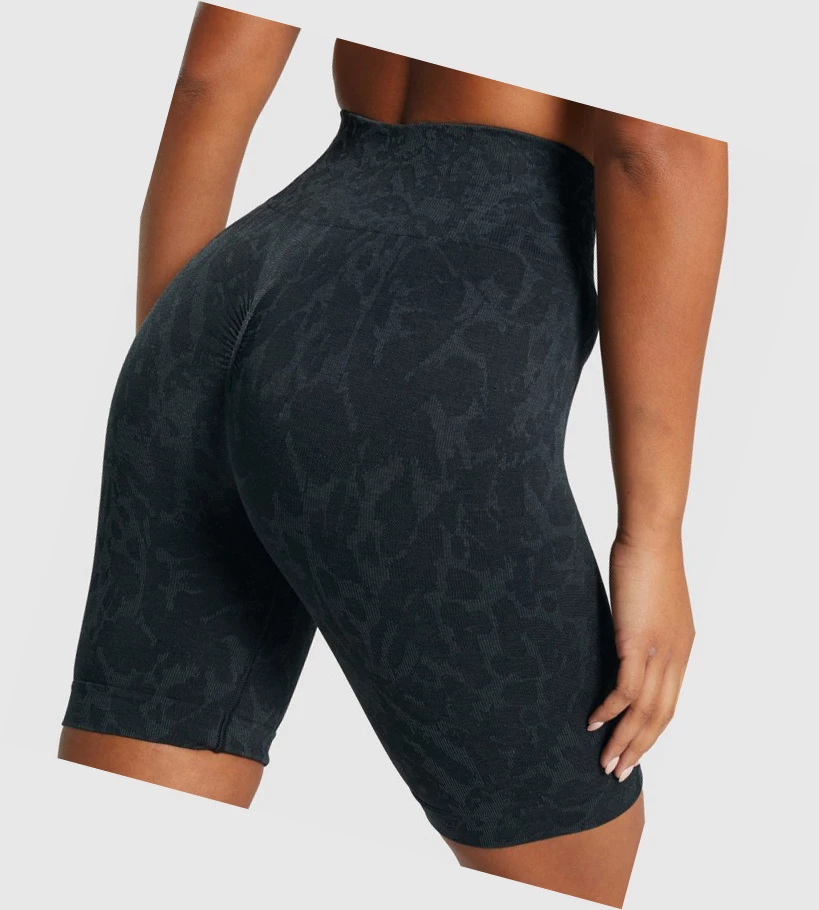 Gymshark Adapt Animal Seamless Cycling Naisten Shortsit Mustat | UQCDPR285
