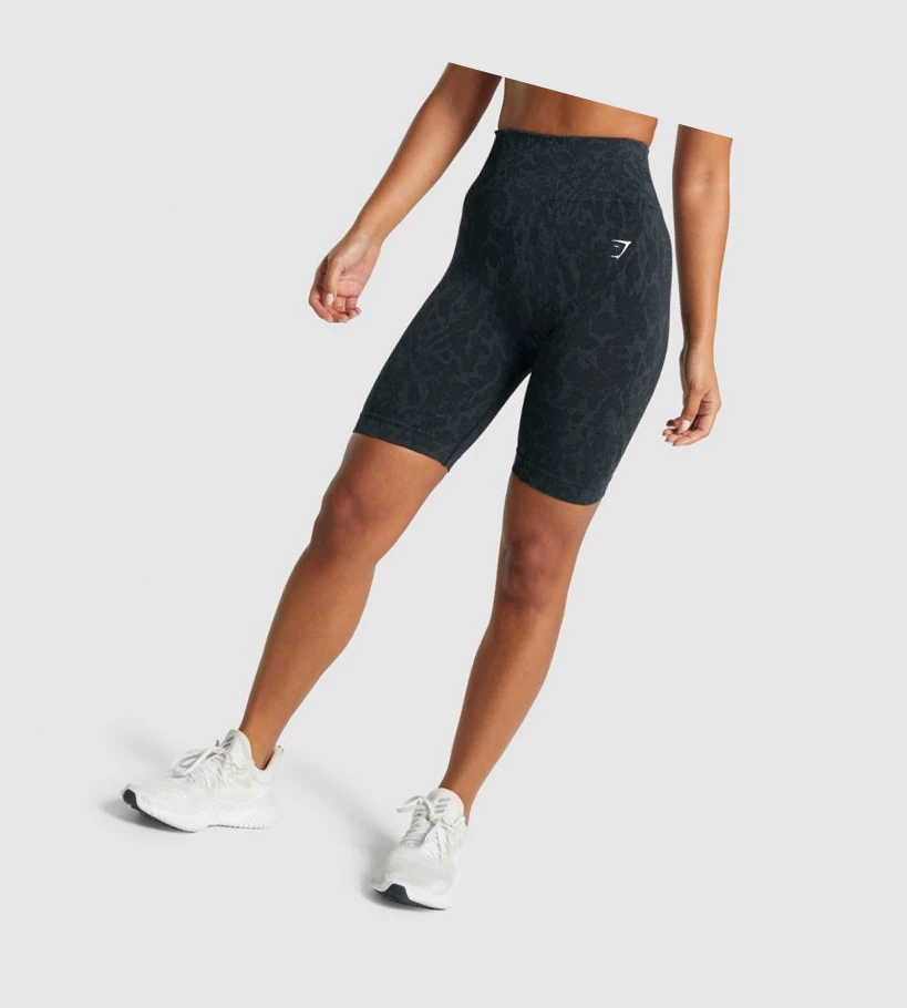 Gymshark Adapt Animal Seamless Cycling Naisten Shortsit Mustat | UQCDPR285