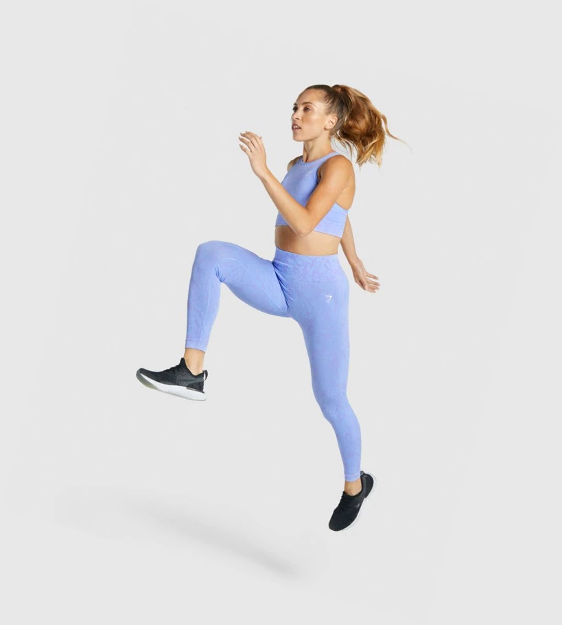 Gymshark Adapt Animal Seamless High Waisted Naisten Leggingsit Vaaleansininen | EAJKLI954