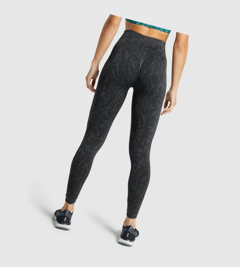 Gymshark Adapt Animal Seamless High Waisted Naisten Leggingsit Mustat | JPCBGK237