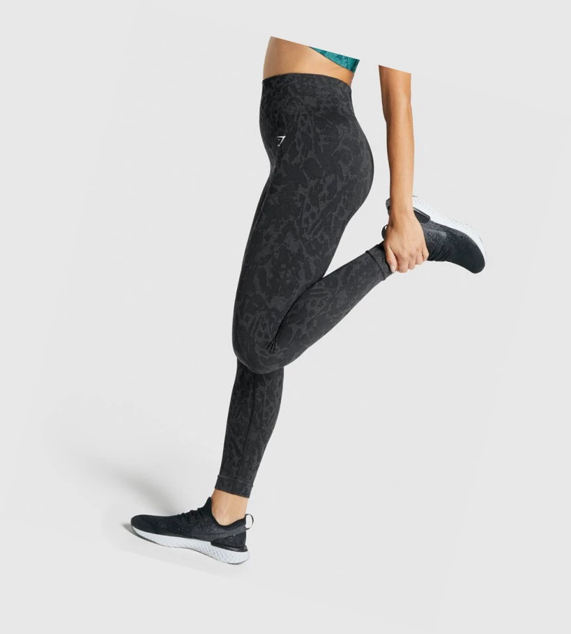 Gymshark Adapt Animal Seamless High Waisted Naisten Leggingsit Mustat | JPCBGK237