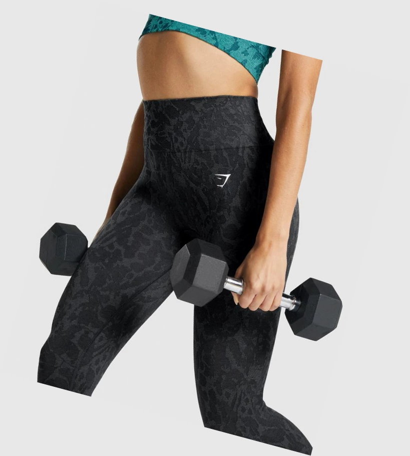 Gymshark Adapt Animal Seamless High Waisted Naisten Leggingsit Mustat | JPCBGK237