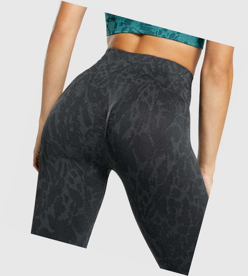 Gymshark Adapt Animal Seamless High Waisted Naisten Leggingsit Mustat | JPCBGK237