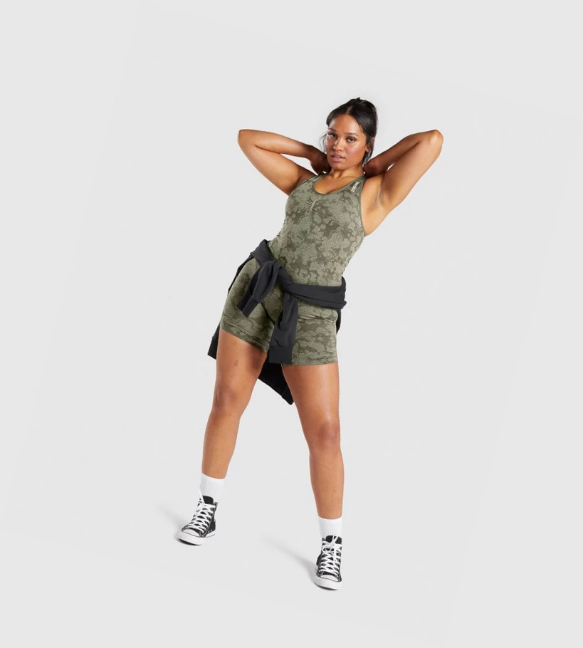 Gymshark Adapt Camo Seamless All In One Naisten Shortsit Vihreä | EOWCRX430