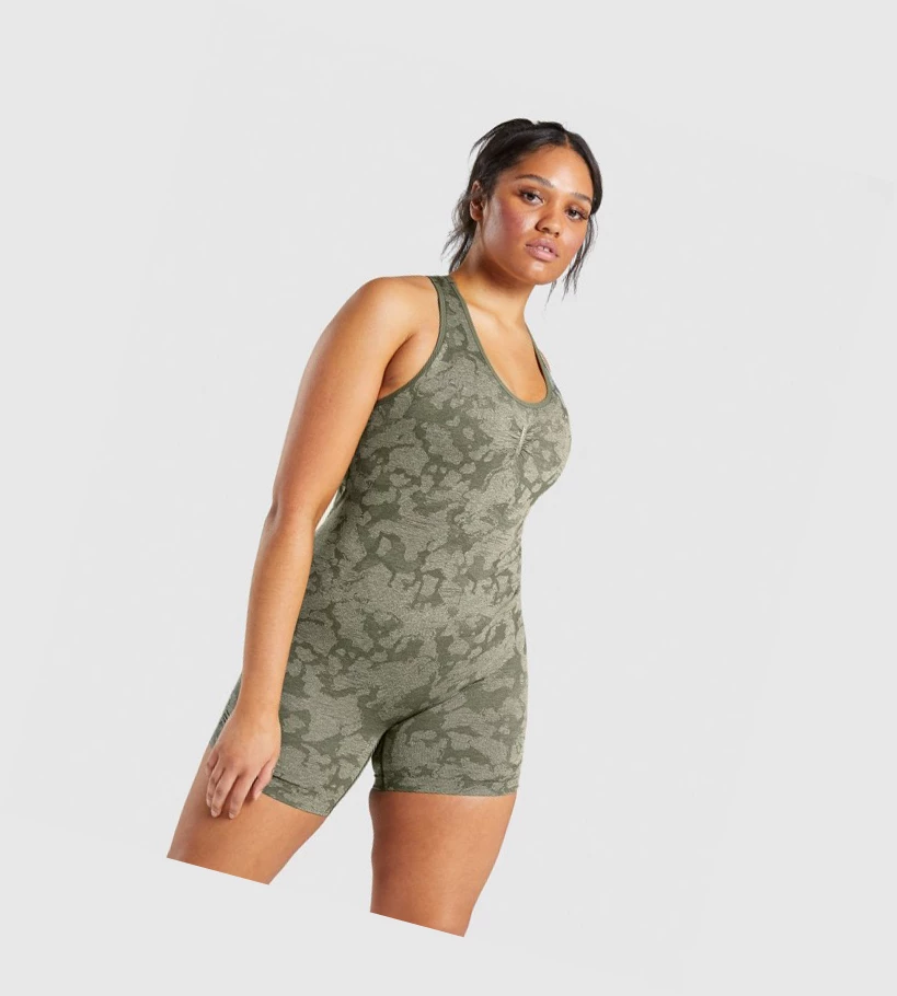 Gymshark Adapt Camo Seamless All In One Naisten Shortsit Vihreä | EOWCRX430