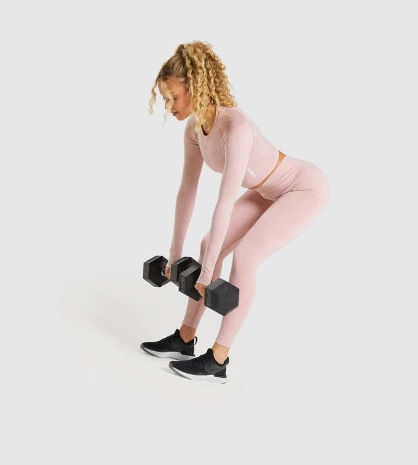 Gymshark Adapt Camo Seamless Crop Top Naisten Puserot Vaaleanpinkki | QHEWBC187