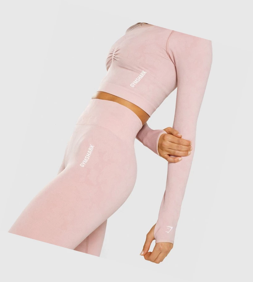 Gymshark Adapt Camo Seamless Crop Top Naisten Puserot Vaaleanpinkki | QHEWBC187