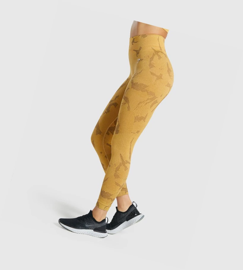 Gymshark Adapt Camo Seamless High Waisted Naisten Leggingsit Keltainen | DOVFCE415