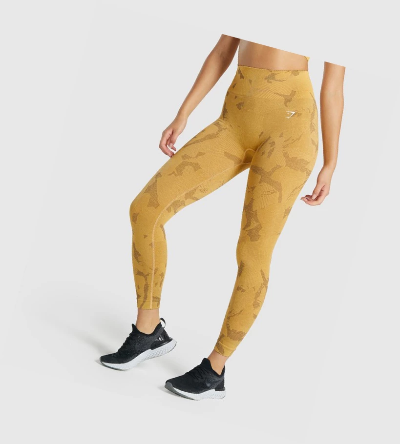 Gymshark Adapt Camo Seamless High Waisted Naisten Leggingsit Keltainen | DOVFCE415