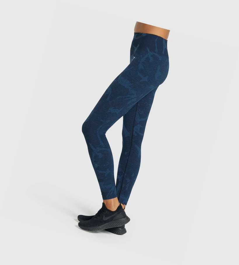 Gymshark Adapt Camo Seamless High Waisted Naisten Leggingsit Laivastonsininen | HKGUWA729