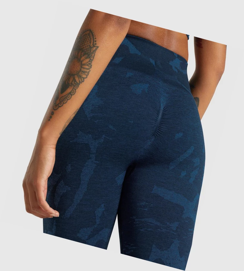 Gymshark Adapt Camo Seamless High Waisted Naisten Leggingsit Laivastonsininen | HKGUWA729