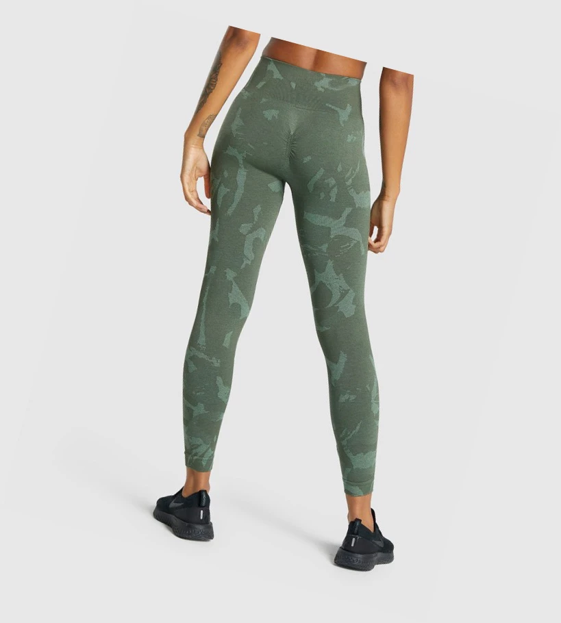 Gymshark Adapt Camo Seamless High Waisted Naisten Leggingsit Vihreä | JFWRNZ125