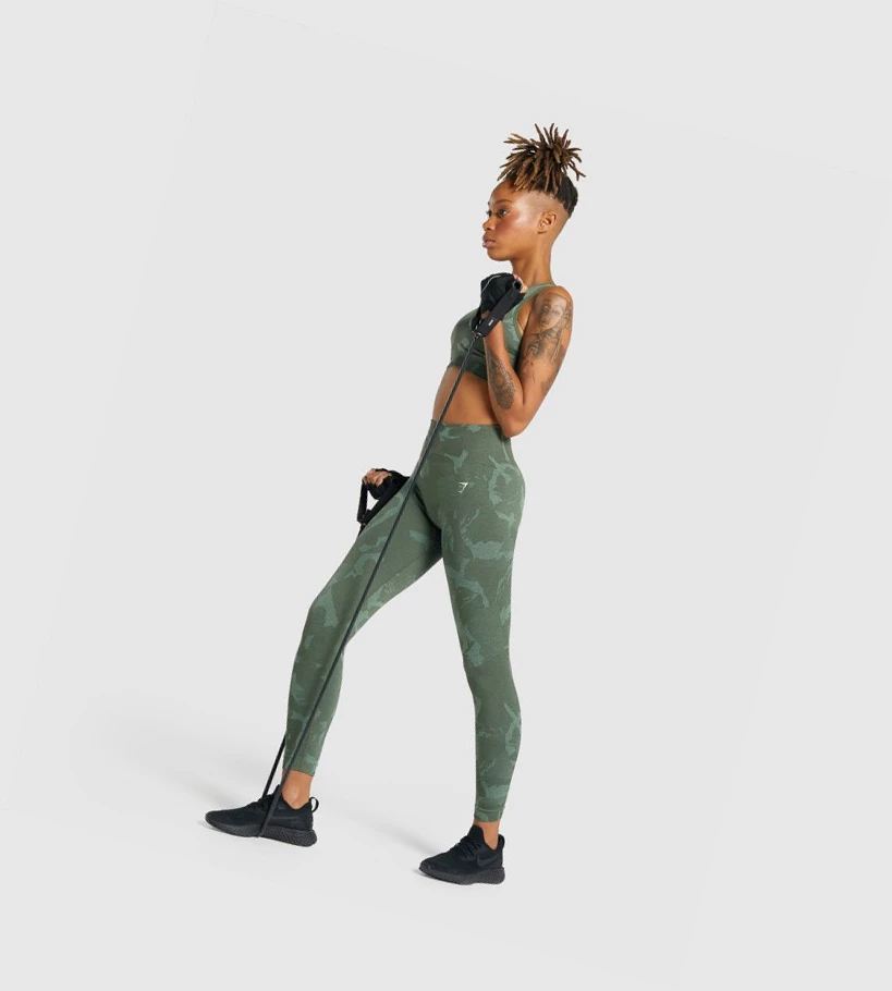 Gymshark Adapt Camo Seamless High Waisted Naisten Leggingsit Vihreä | JFWRNZ125