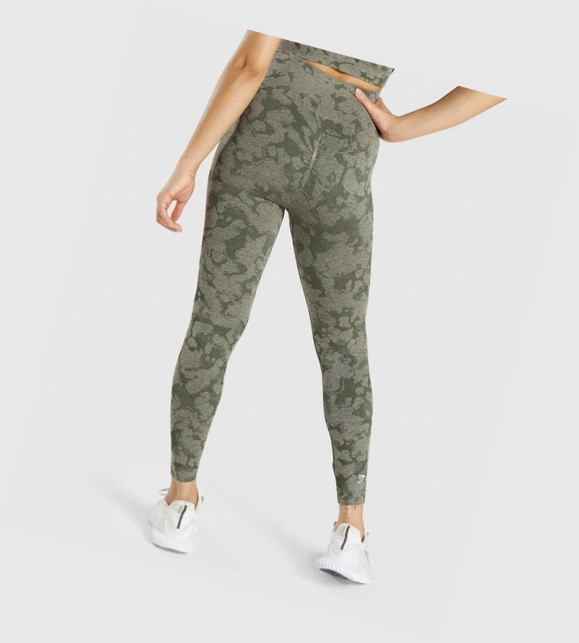 Gymshark Adapt Camo Seamless High Waisted Naisten Leggingsit Vihreä | MNKEVL147