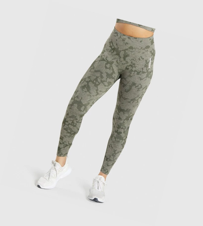 Gymshark Adapt Camo Seamless High Waisted Naisten Leggingsit Vihreä | MNKEVL147