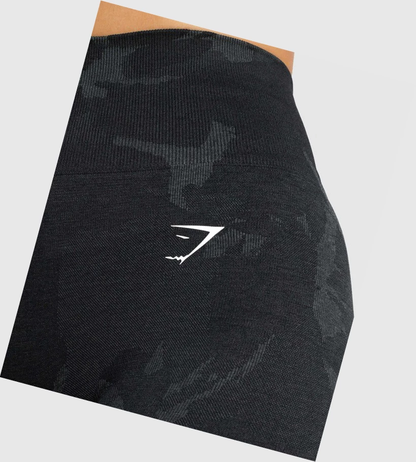 Gymshark Adapt Camo Seamless High Waisted Naisten Leggingsit Mustat | UMABJL459