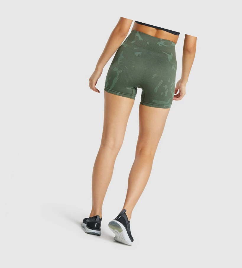 Gymshark Adapt Camo Seamless Naisten Shortsit Vihreä | LOSQJY194