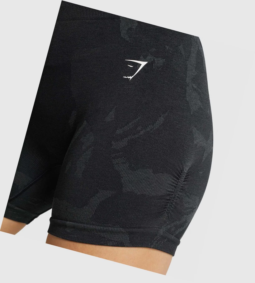 Gymshark Adapt Camo Seamless Naisten Shortsit Mustat | QWYTMJ804