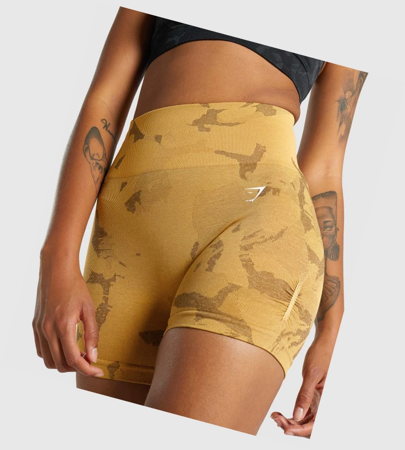 Gymshark Adapt Camo Seamless Naisten Shortsit Keltainen | RKTEBM059