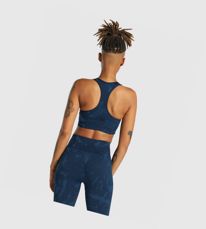 Gymshark Adapt Camo Seamless Racer Back Naisten Urheiluliivit Laivastonsininen | ATIJEK631