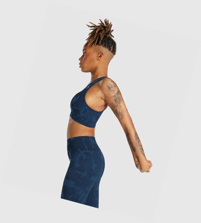 Gymshark Adapt Camo Seamless Racer Back Naisten Urheiluliivit Laivastonsininen | ATIJEK631