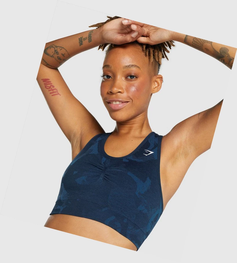 Gymshark Adapt Camo Seamless Racer Back Naisten Urheiluliivit Laivastonsininen | ATIJEK631
