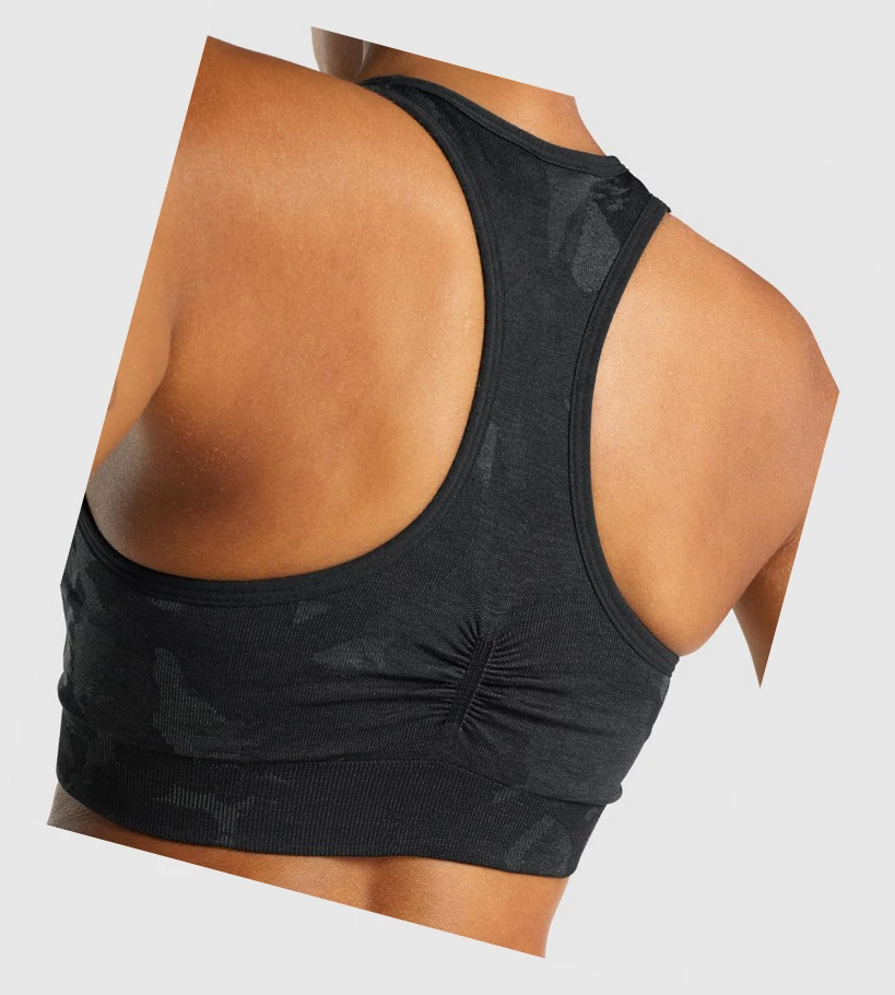 Gymshark Adapt Camo Seamless Racer Back Naisten Urheiluliivit Mustat | CAQLXN782