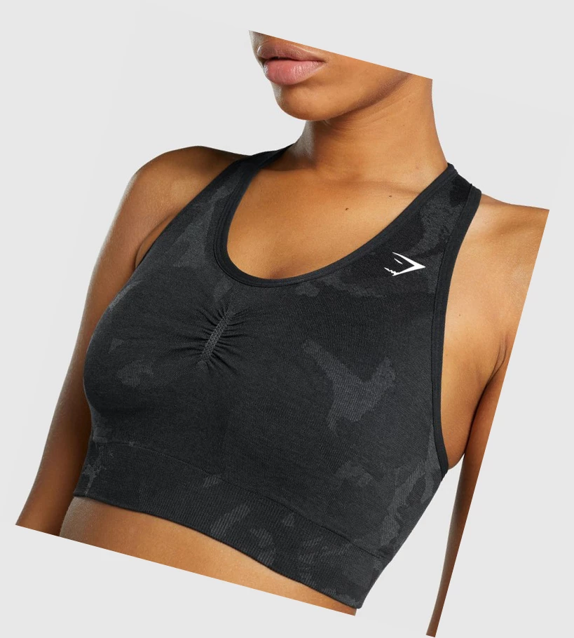 Gymshark Adapt Camo Seamless Racer Back Naisten Urheiluliivit Mustat | CAQLXN782